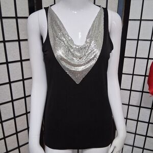 Elegant Black and Silver MICHAEL KORS Blouse